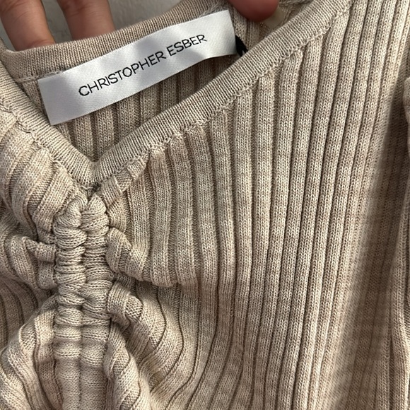 CHRISTOPHER ESBER RUCHED DISCONNECT CAMI KNIT DRESS - Picture 13 of 16